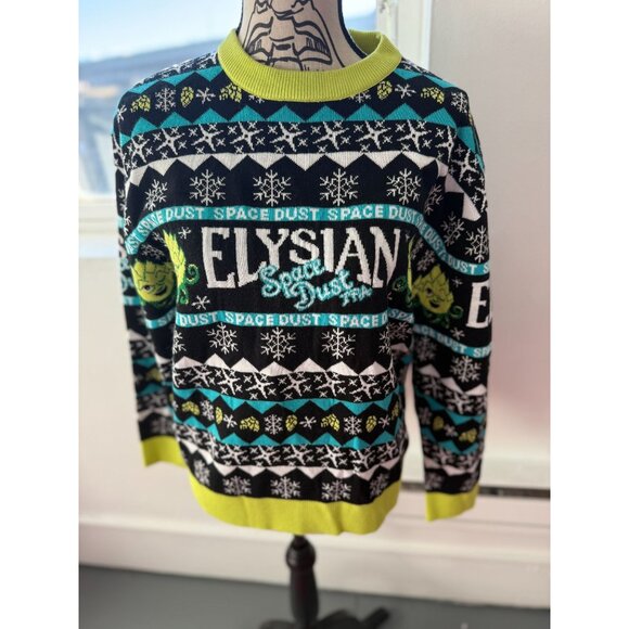 Elysian Ugly Christmas Sweater Medium Elysian Space Dust IPA Brewery Beer Holida - Picture 1 of 7
